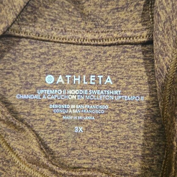 Athleta Uptempo II Hoodie Sweatshirt Mahogany Heather Plus Size 3X - Picture 4 of 11